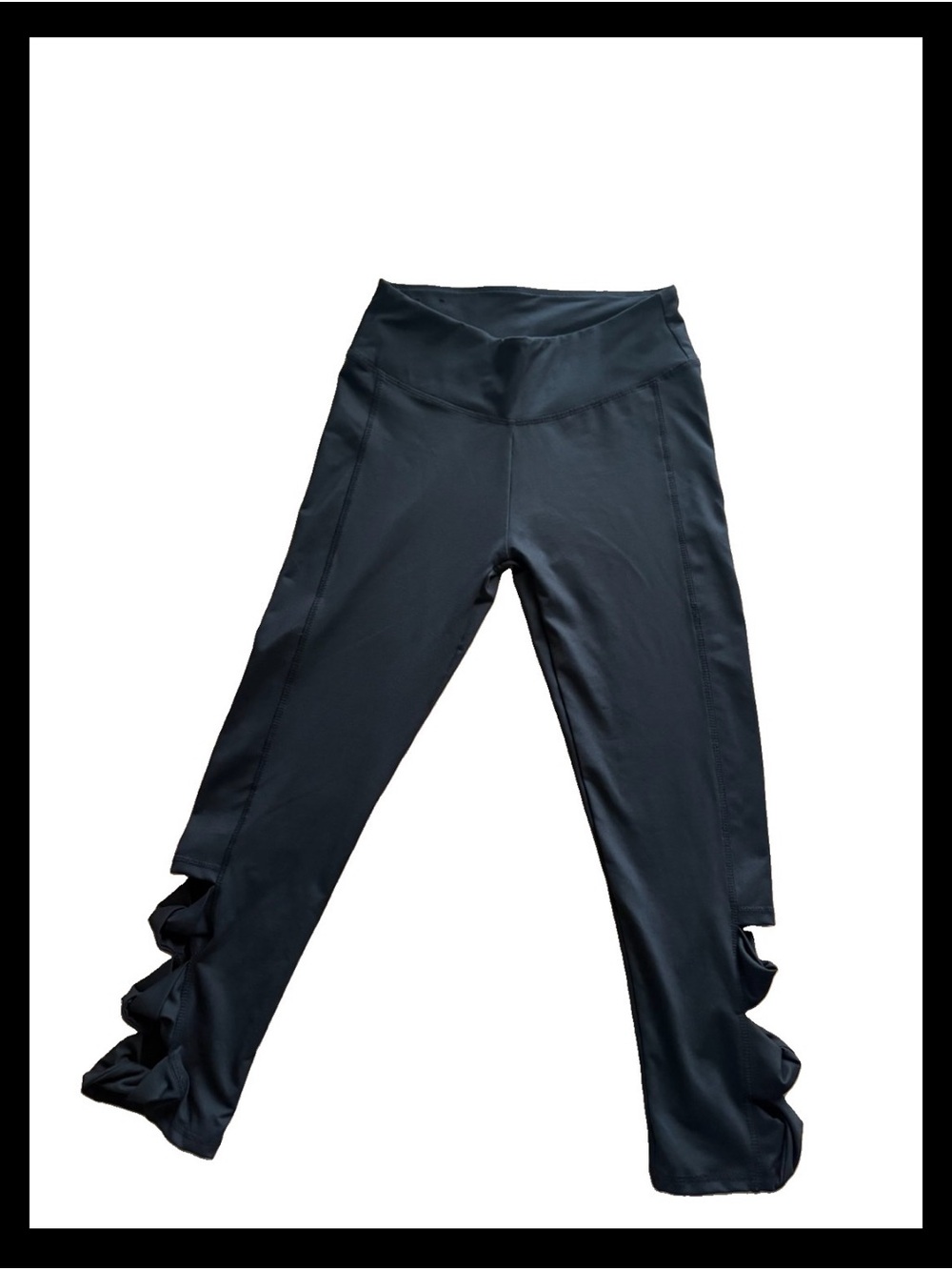BKE Black Cropped Cutout Hem Leggings